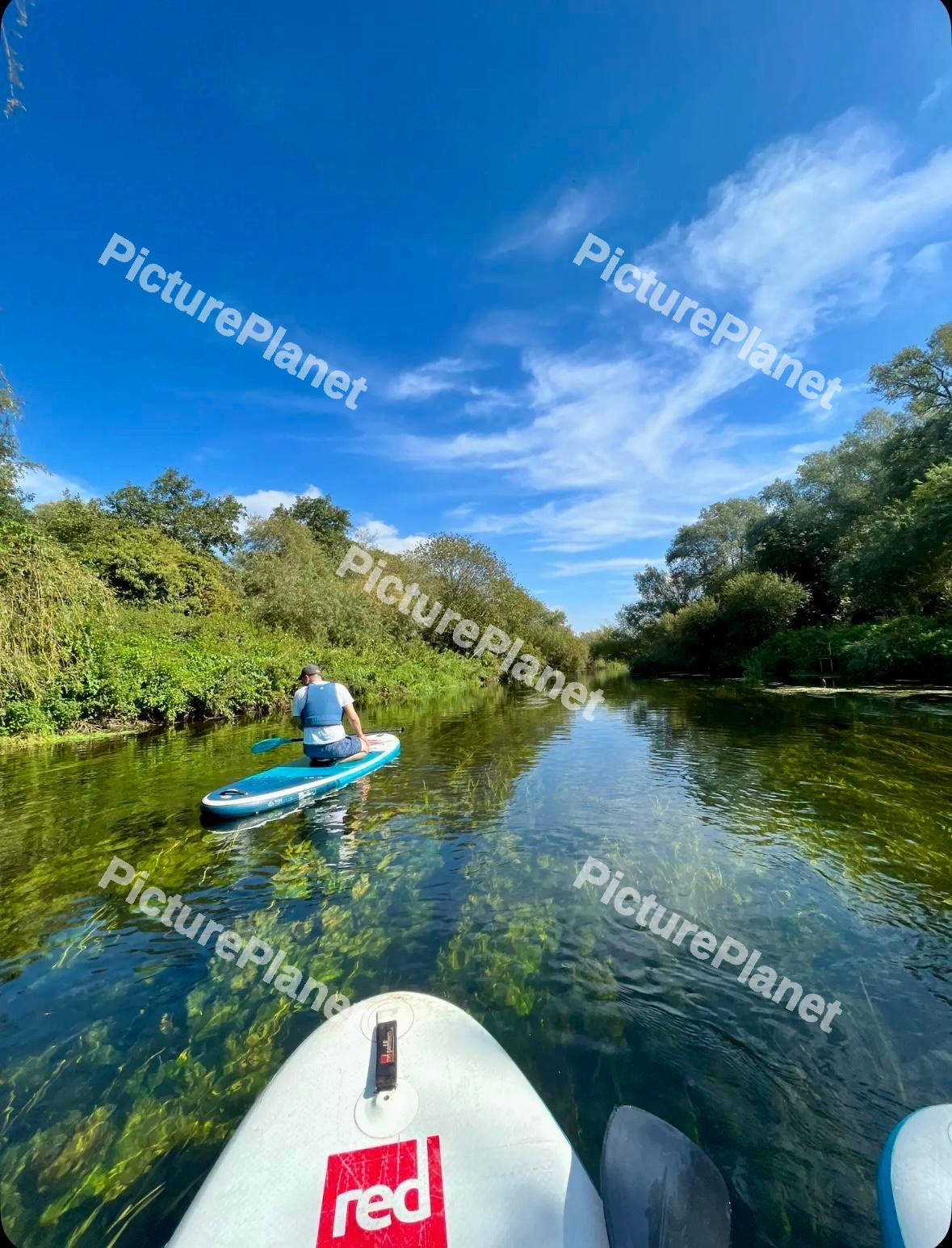 Paddleboarding on a River